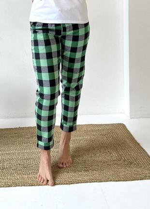Пижамные штаны женские cosy у клітинку фланель размер s, l, xl