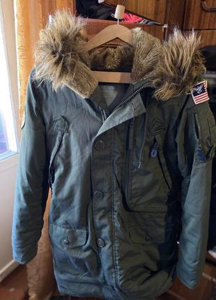 Длинная куртка, парка от alpha industries оригинал !