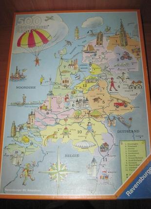 Пазли "ravensburger" 500 шт. " kaart van nederland"