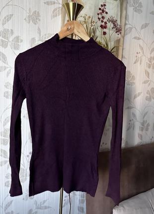 Гольф в рубчик трендового цвета burgundy, водолазка размер м