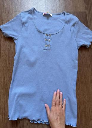 Футболка новая голубая женская размер 34/36