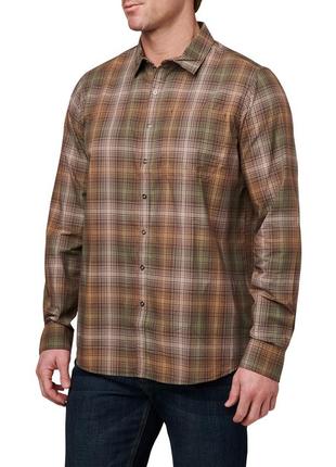 Рубашка тактическая 5.11 tactical igor plaid long sleeve shirt l umber brown plaid3 фото