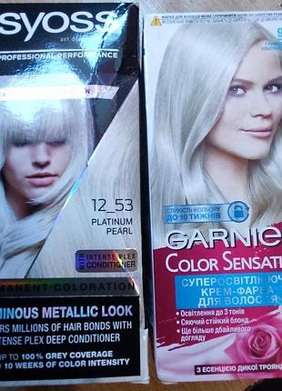 Фарба для волосся блонд garnier, syoss