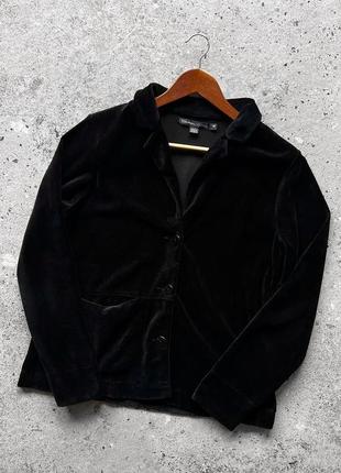 Gudrun sjoden womens black velvet long sleeve blazer jacket женский, вельветовый, черный, однотонный блейзер, жакет
