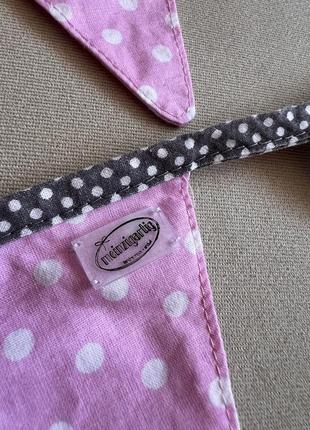 Гирлянда из ткани в детскую комнату для девочки флажки треугольнички