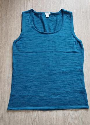 Жилетка hessnatur шерстяная бирюзовая теплая