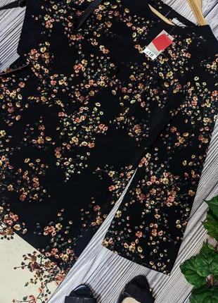 Чёрное шифоновое платье в цветочный принт george #31833 фото