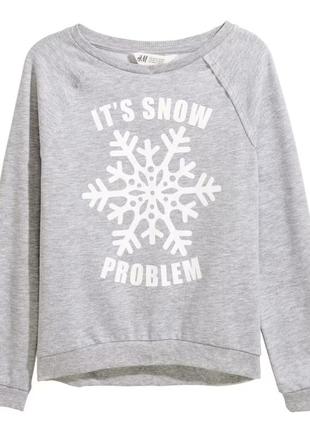 Світшот для дівчинки h&m 0507676 134-140, 158-164 см сірий