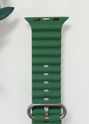 Силіконовий ремінець для smart watch ocean band 42/44/45/49 (темно-зелений)
