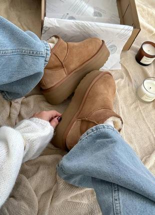 Угги угги угги ugg ultra mini platform xl chestnut