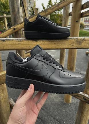 Зимові кросівки nike air force (чорні, з хутром)