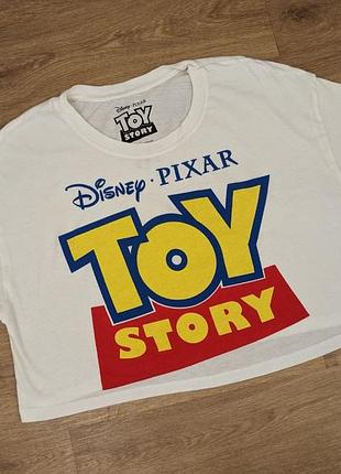 Белая футболка, кроп-топ, "toy story" р. m-l