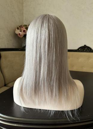 Система замещения волос, парик натуральный на полной сетке с имитацией кожи головы, русый волос