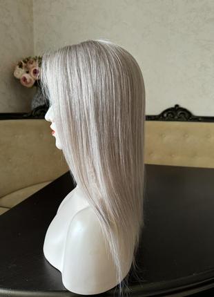 Система замещения волос, парик натуральный на полной сетке с имитацией кожи головы, русый волос