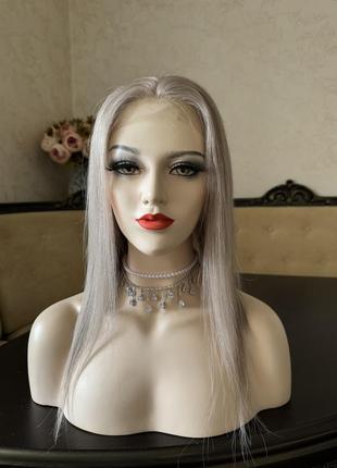 Система замещения волос, парик натуральный на полной сетке с имитацией кожи головы, русый волос