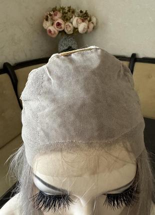 Система замещения волос, парик натуральный на полной сетке с имитацией кожи головы, русый волос