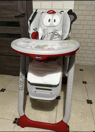 Стільчик для годування chicco polly 2 start, 4-х колісний