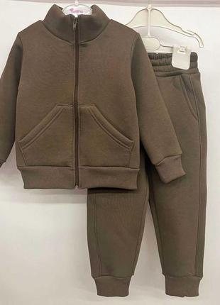 Хіт!теплий дитячий костюм на флісі осінь/зима 98-158 см на блискавці