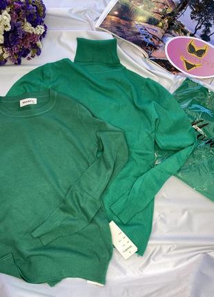 Гольф водолазка вовна кашемір moni&co s/m l/xl смарагд зелений