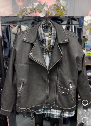 Вінтажна кож зам куртка