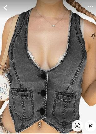 Жилетка джинсовая классика жилет джинсовый корсет