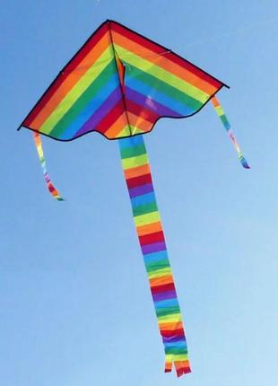 Воздушный змей "радуга". летающая игрушка для детей. красочный змей. радуга с хвостом