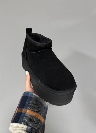 Угги Женские угги ugg mini bailey bow x lv black4 фото