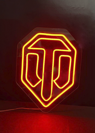 Неоновая led вывеска neonflexglow world of tanks 30х40см