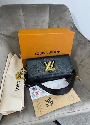 Женская кожаная брендовая сумочка шт louis vuitton black premium