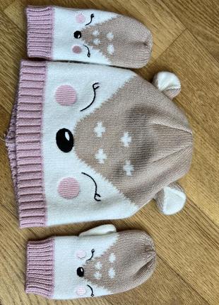 Шапка рукавички 3/6 місяців primark