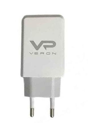 Мережевий зарядний пристрій micro cable 18w 1u — vr-c13м white тм veron  7копійок