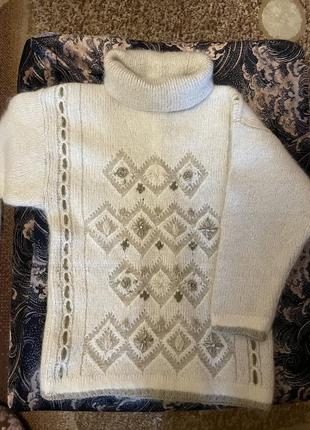 Свитер вязаный, очень теплый, шерсть