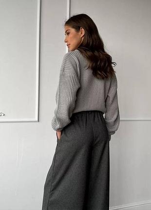 Штаны палаццо кашемир графит серые