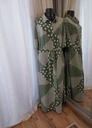 Віскозна з пояском сукня 👗 сорочка великого розміру