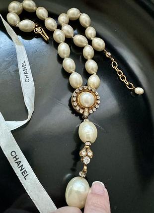 Кольє vintage chanel pearl оригінал перли позолота вінтаж