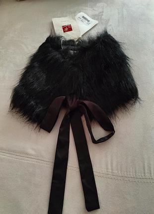 Черный меховой ворот аксессуар