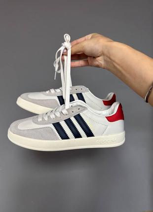 Кросівки adidas gazelle × gucci white red navy blue