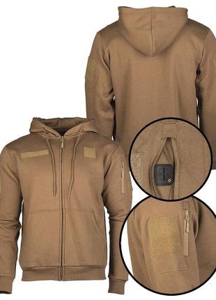 Реглан с капюшоном на молнии tactical hoodie l coyote2 фото