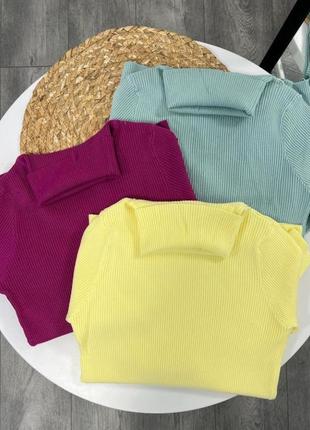 Гольф водолазка в рубчик5 фото