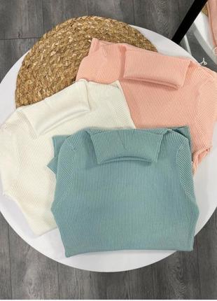 Гольф водолазка в рубчик7 фото