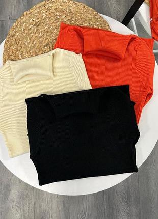 Гольф водолазка в рубчик6 фото