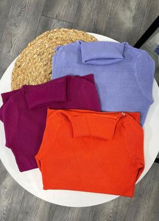 Гольф водолазка в рубчик4 фото