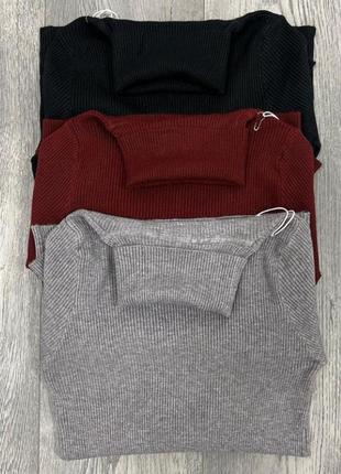 Гольф водолазка в рубчик10 фото