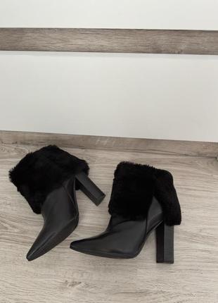 Кожаные зимние ботинки