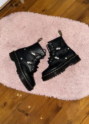 Dr. martens ботинки 1460 bex stud black fine haircell оригинал