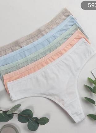 Набор женских батальных трусиков стринги nicoletta (туречки) - 5 штучек в упаковке