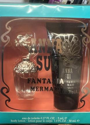 Anna sui fantasia mermaid - подарочный женский набор (туалетная вода 5 мл + лосьон) - оригинал