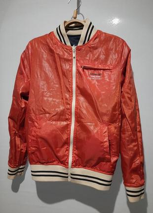 Куртка бомбер jack & jones м, bomber jacket,двусторонняя куртка ветровка8 фото
