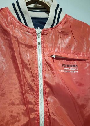 Куртка бомбер jack & jones м, bomber jacket,двусторонняя куртка ветровка7 фото