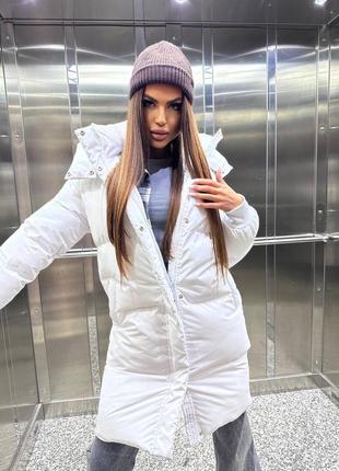 Пальто куртка пуховик женское дутое длинное с капюшоном теплое базовое осеннее зимнее на осень зима демисезонное голубое черное розовое бежевое белое батал